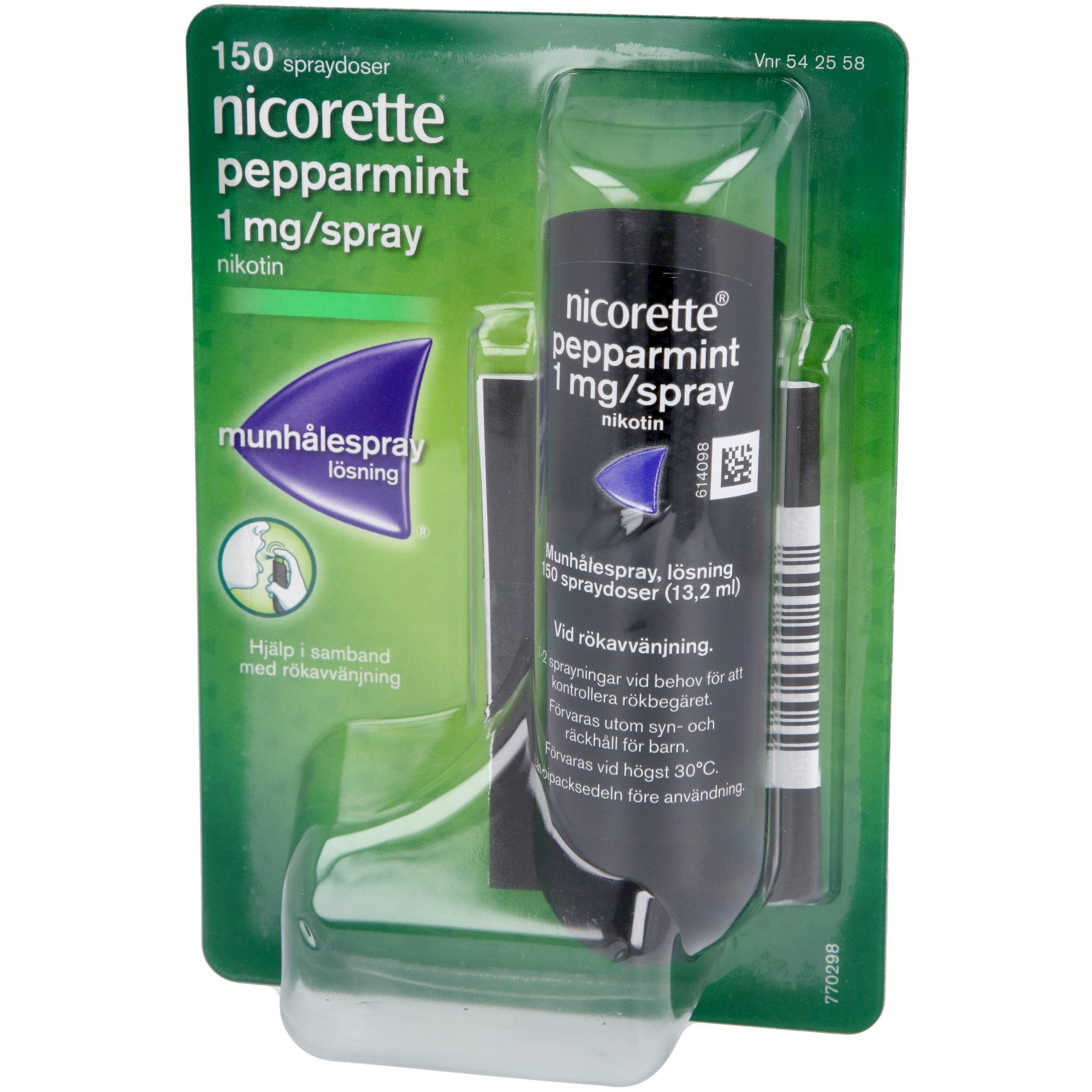 Läs mer om Nicorette Munhålespray Pepparmint 1mg/spray 150 doser