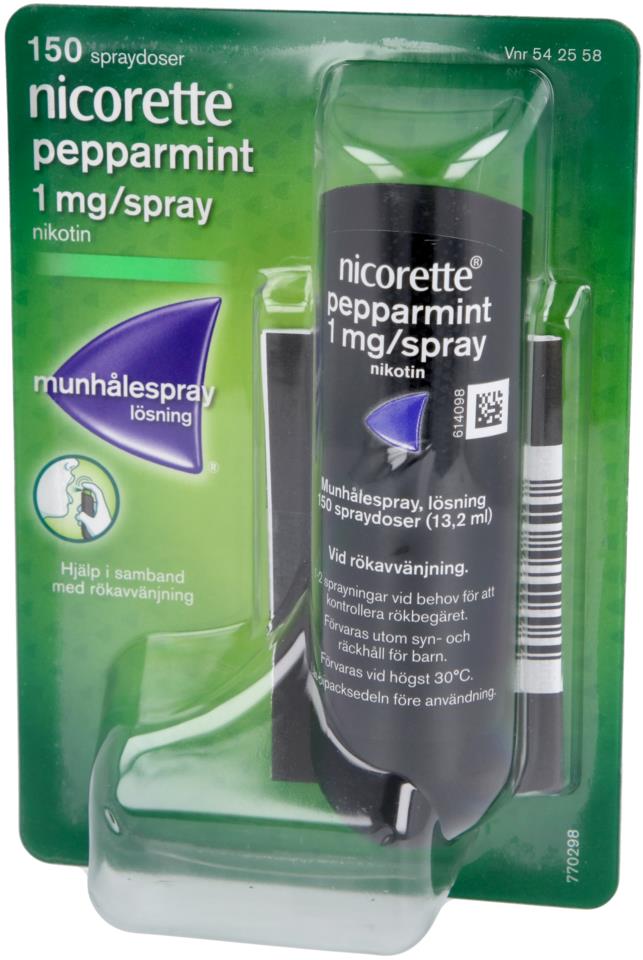 Nicorette Munhålespray Pepparmint 1mg/spray 150 doser