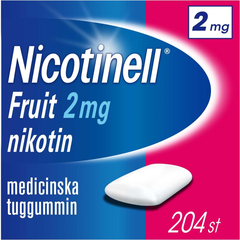 Nicotinell Fruit 2mg Nikotin Medicinska Tuggummin 204 st