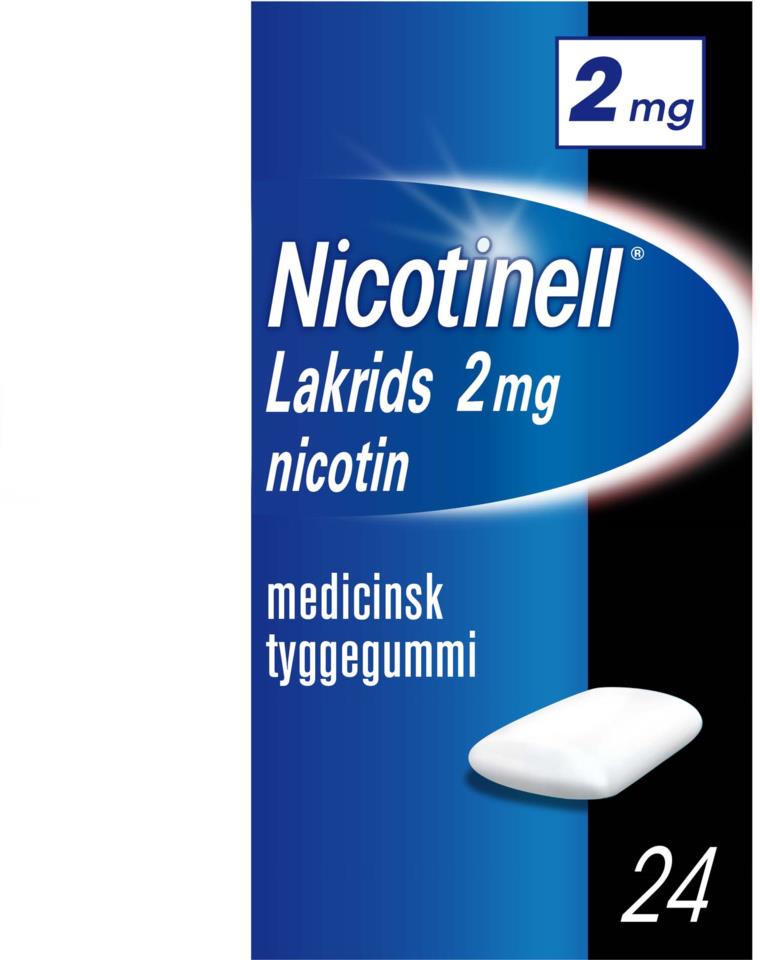 Nicotinell Lakrits 2mg Nikotin Medicinska Tuggummin 24 st
