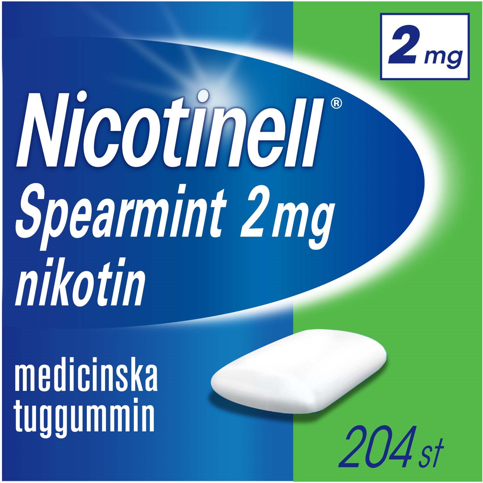 Nicotinell Spearmint 2 mg Nikotin Medicinska Tuggummin 204 st