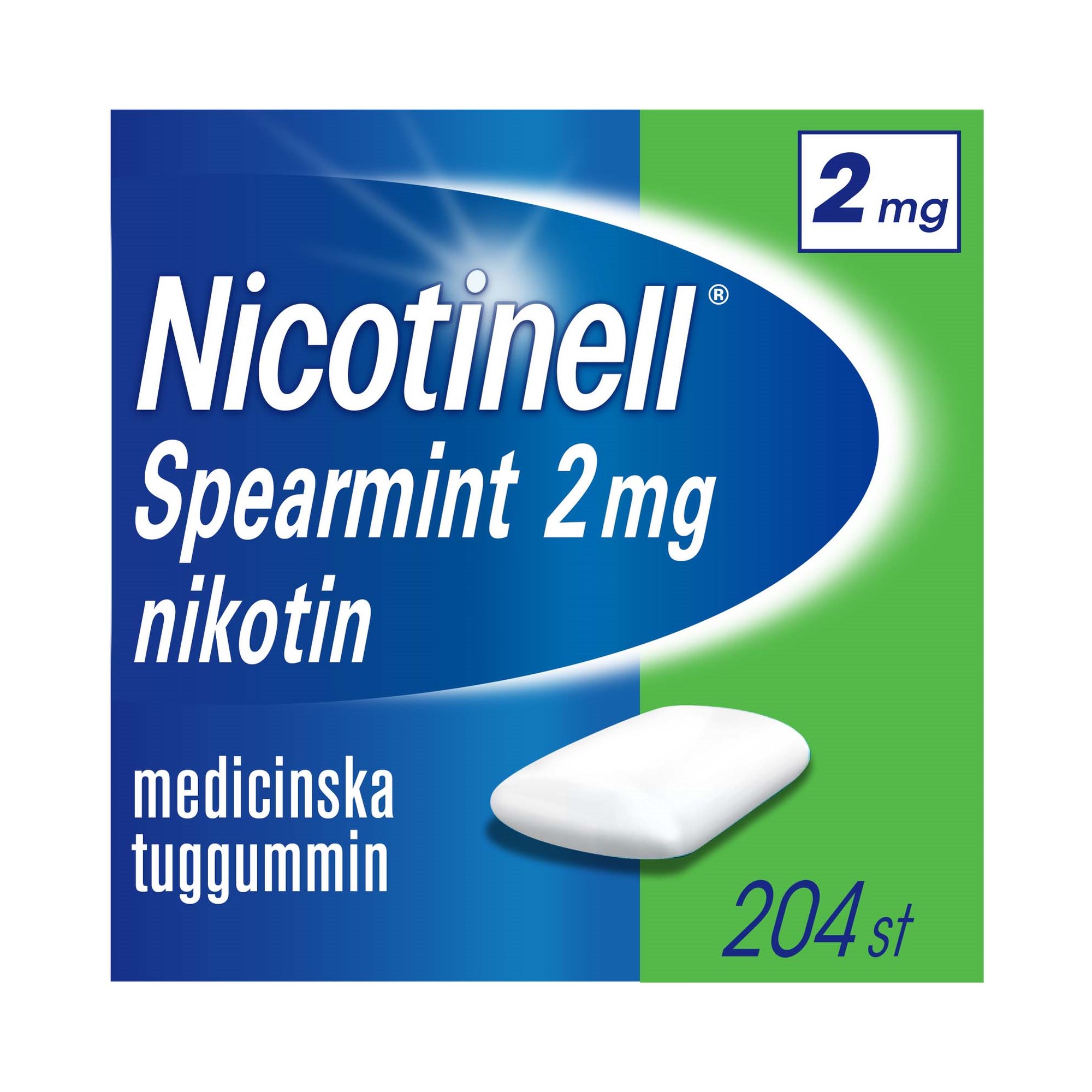 Läs mer om Nicotinell Spearmint Tuggummi 2mg 204 st