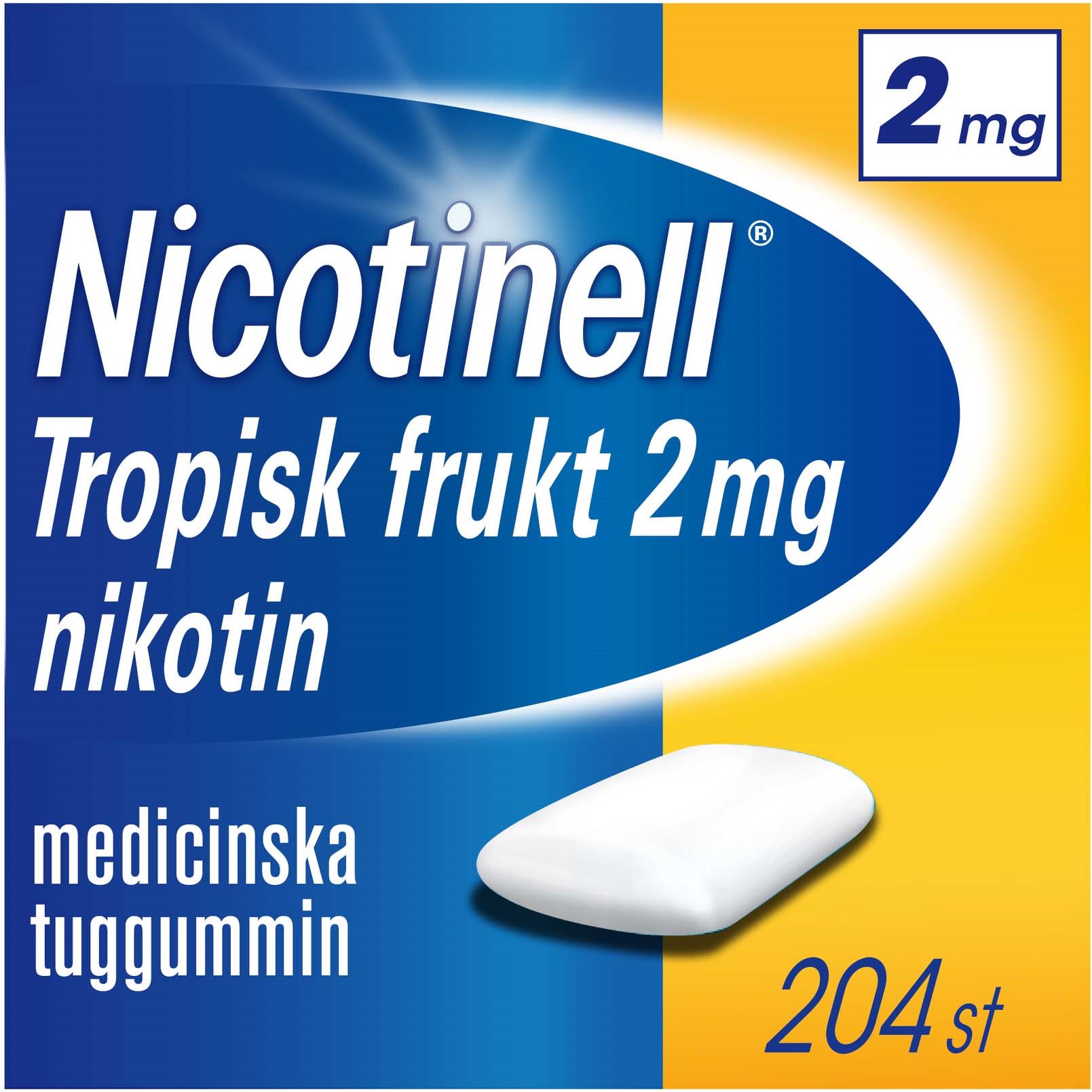 Nicotinell Tropisk Frukt 2 mg Nikotin Medicinska Tuggummin 204 st