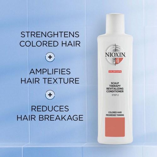 Nioxin scalp therapy balsam hävdar att det stärker, förstärker och minskar håravfall för färgat hår.