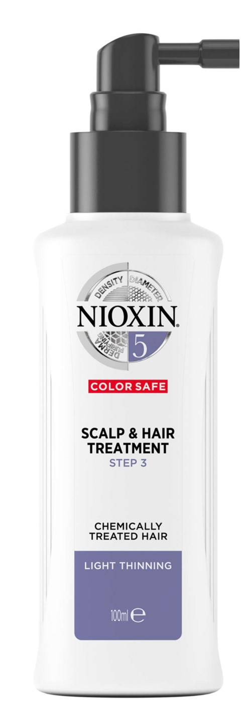 Nioxin hårvårdsflaska för skalp och hår, märkt 'Steg 3', för ljusgörande hår.