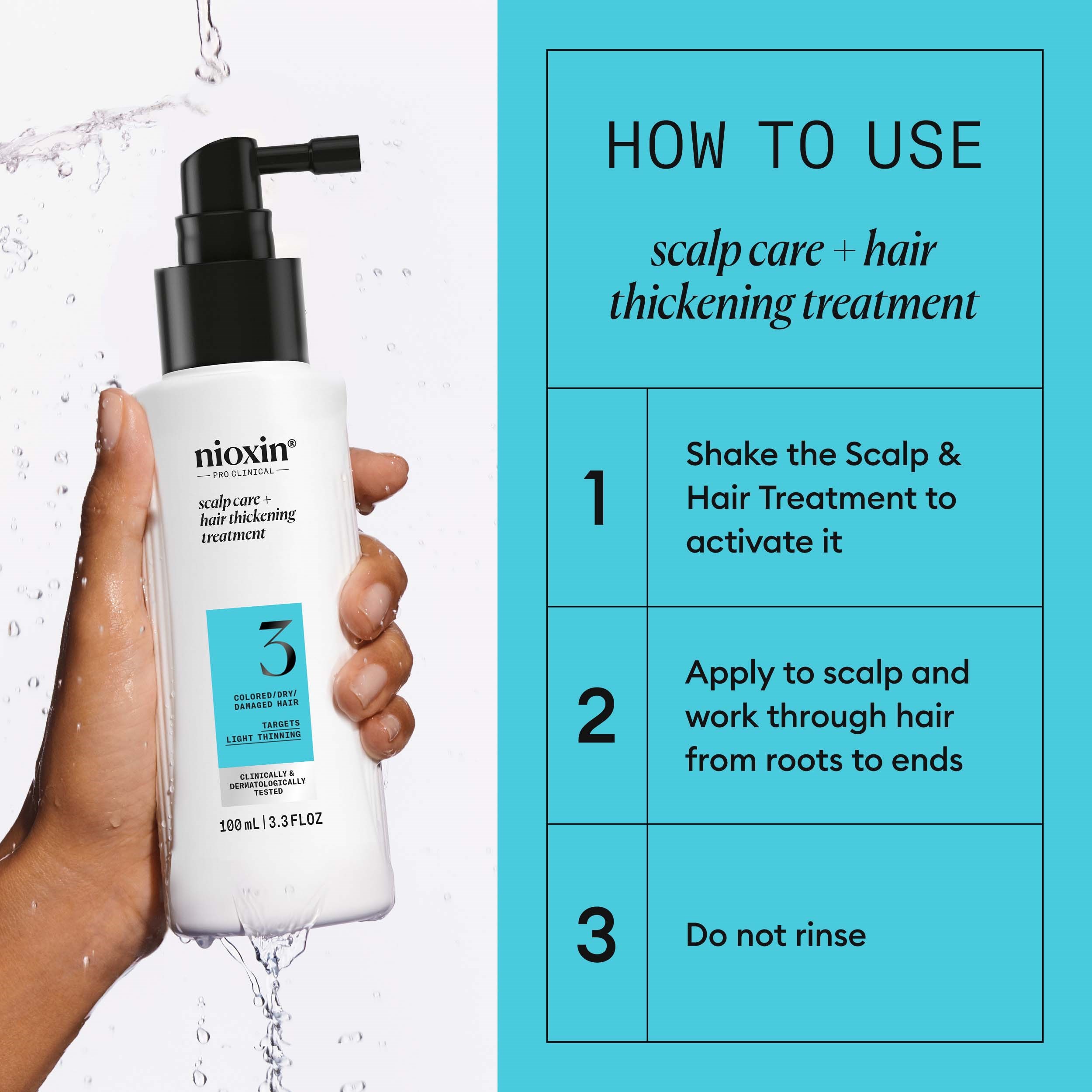 Nioxin System 3 Scalp Treatment for Colored Thinning Hair 100 ml (obrázok 3)