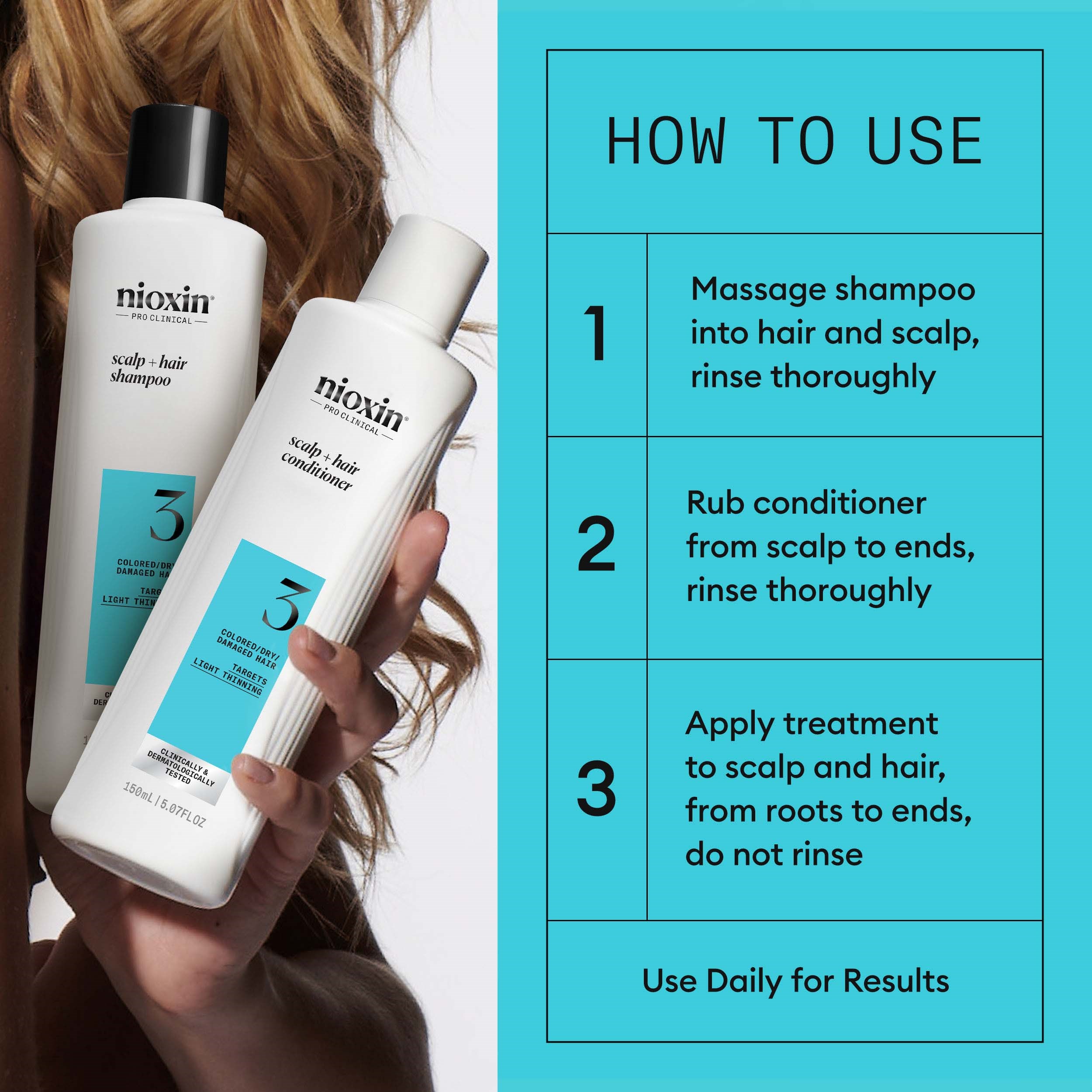 Nioxin System 3 Trial Kit for Colored Thinning Hair (obrázok 3)