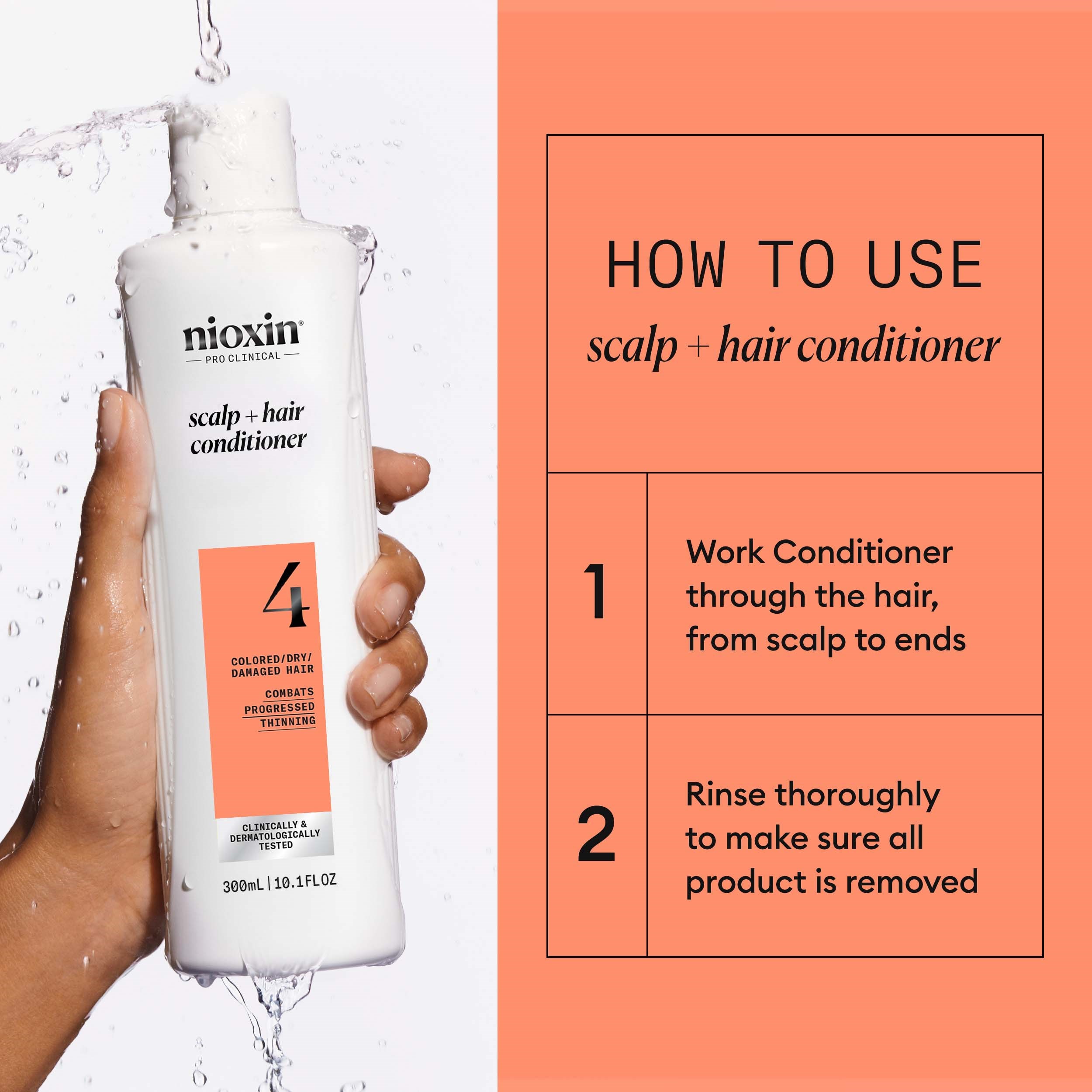 Nioxin System 4 Conditioner for Colored Thinning Hair 300 ml (obrázok 3)