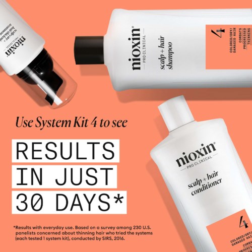 Шампунь Nioxin System 4 Scalp + Hair очищающий, для сильно поредевших окрашенных волос, 1000 мл — фото 5