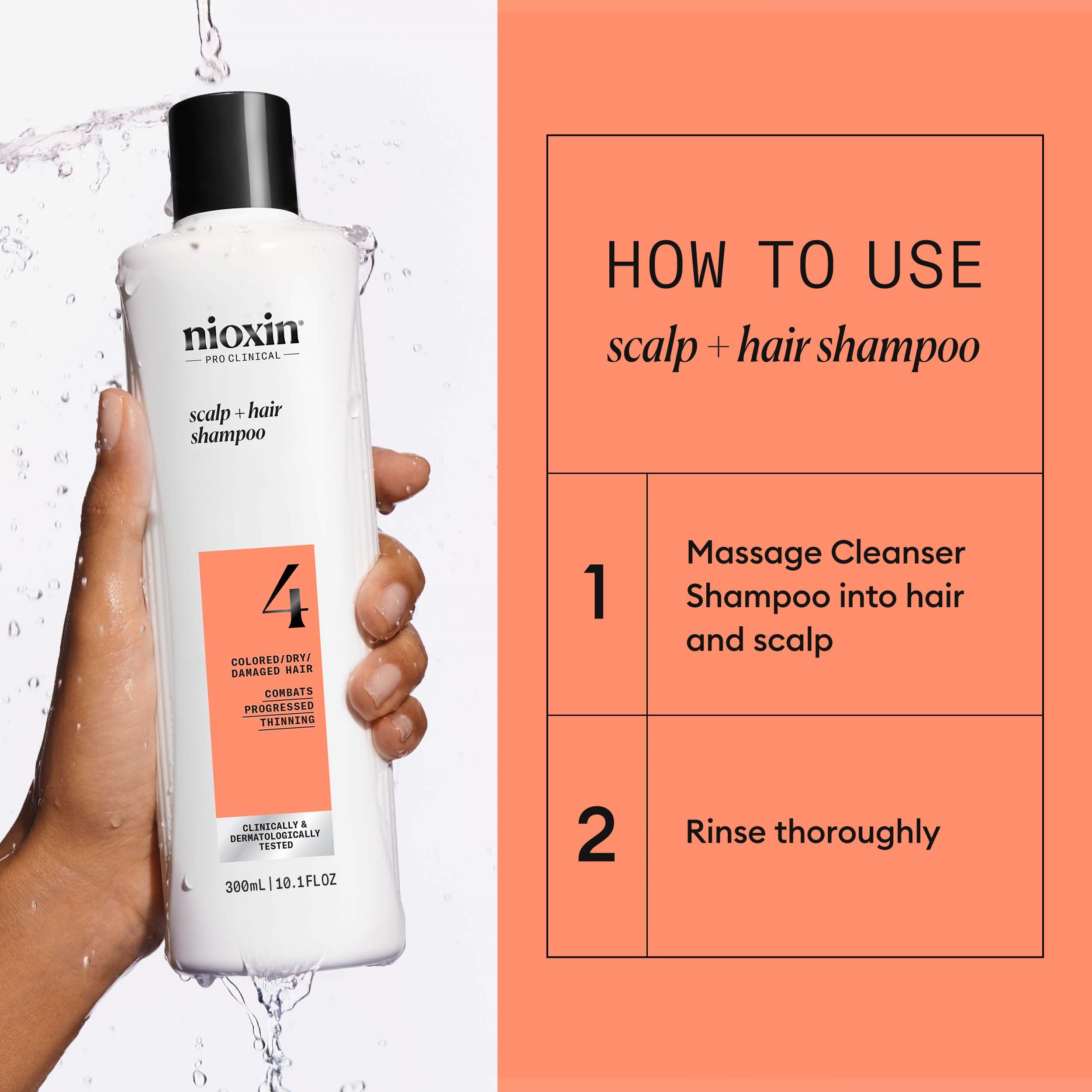 Nioxin System 4 Shampoo for Colored Thinning Hair 300 ml (obrázok 3)