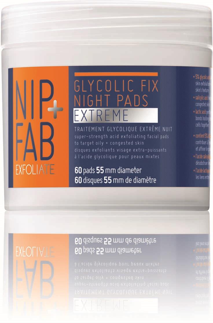 NIP+FAB Exfoliate Glycolic Fix Night Pads Extreme 60 Pcs