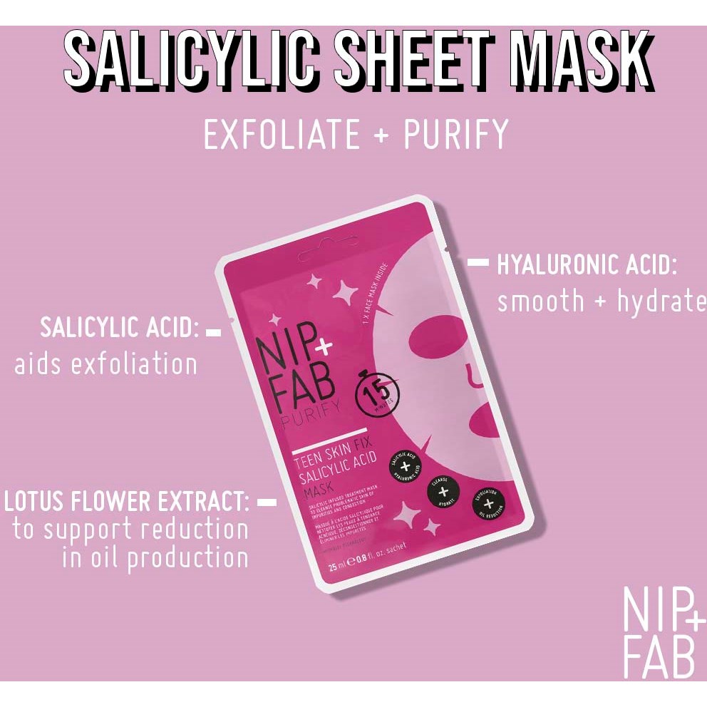 Alternativ bild 1 för NIP+FAB Salicylic Acid Sheet Mask 10 g