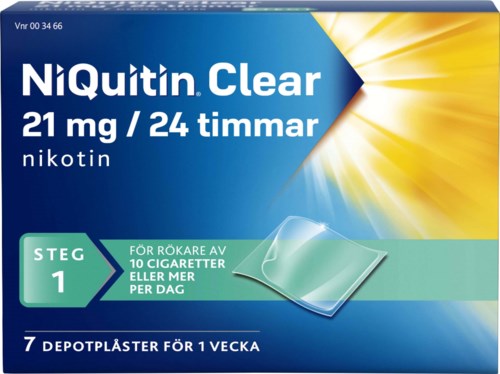 NiQuitin Clear 21 mg/24 Timmar Depotplåster 7 st