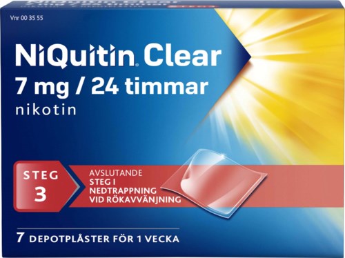 NiQuitin Clear 7 mg/24 Timmar Depotplåster 7 st