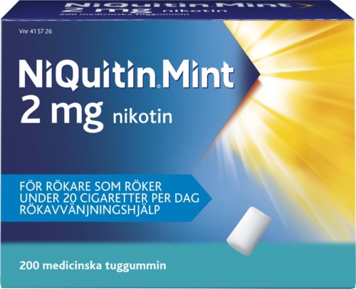 NiQuitin Mint 2 mg Medicinskt Tuggummi 200 st