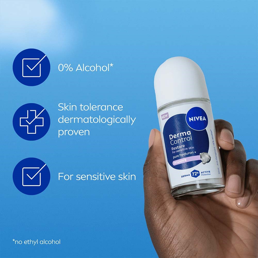NIVEA Derma Control Restore Sensitive Roll On 50 ml (obrázok 5)
