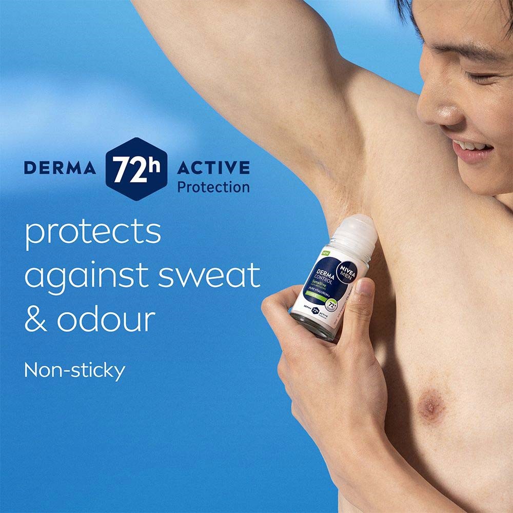 NIVEA MEN Derma Control Antiperspirant Deo Sensitive Roll On 50 ml (obrázok 4)