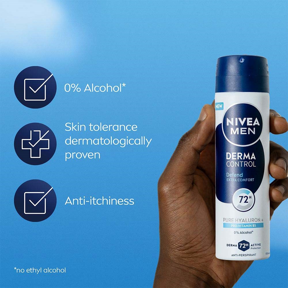 NIVEA MEN Derma Control Antiperspirant Deo Spray Defend 150 ml (obrázok 5)