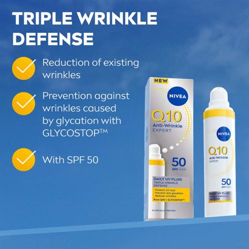 NIVEA Q10 Daycream Anti-Wrinkle Expert Daily UV Fluid SPF50 40 ml
