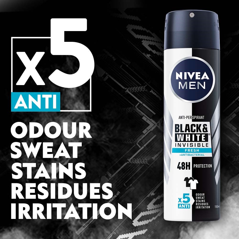 Alternativ bild 1 för NIVEA MEN Black & White Fresh Spray 150 ml