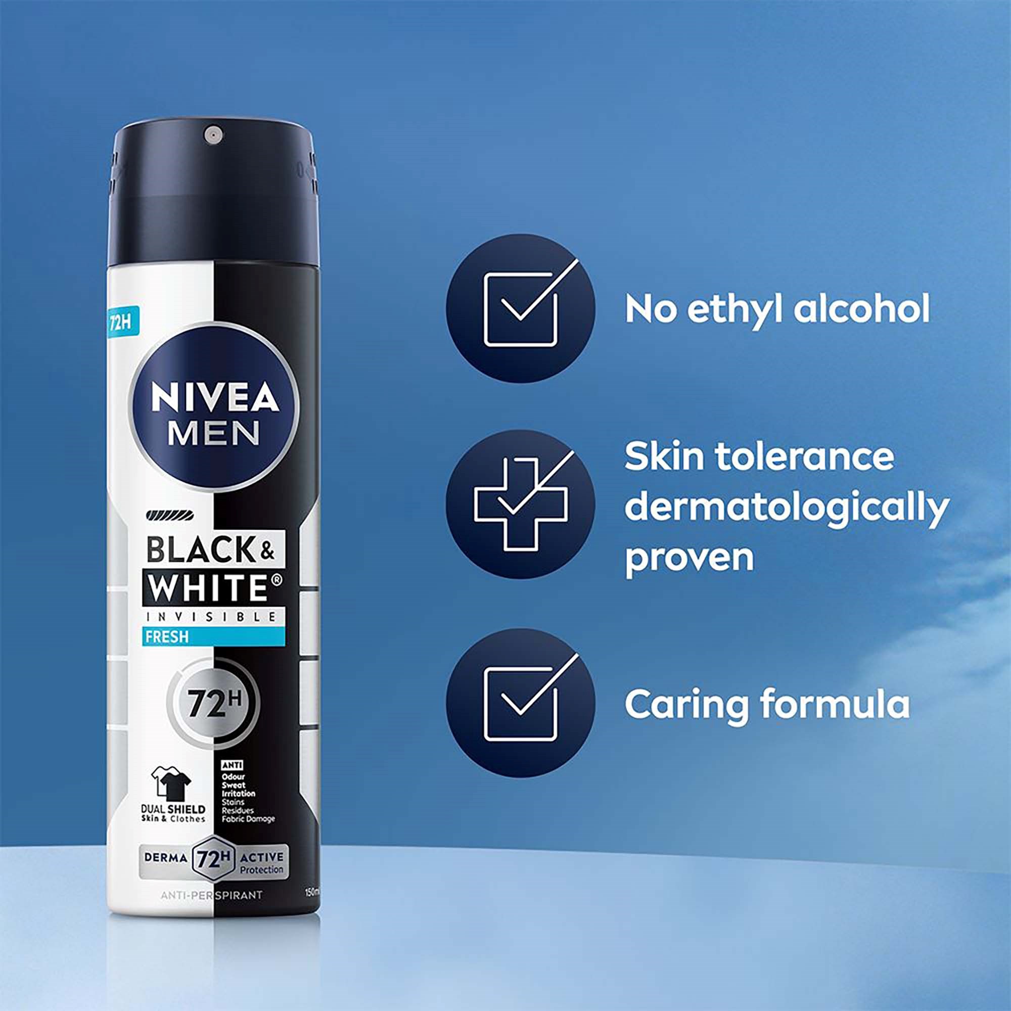 NIVEA MEN Antiperspirant Deo Black & White Fresh Spray 150 ml (zdjęcie 5)