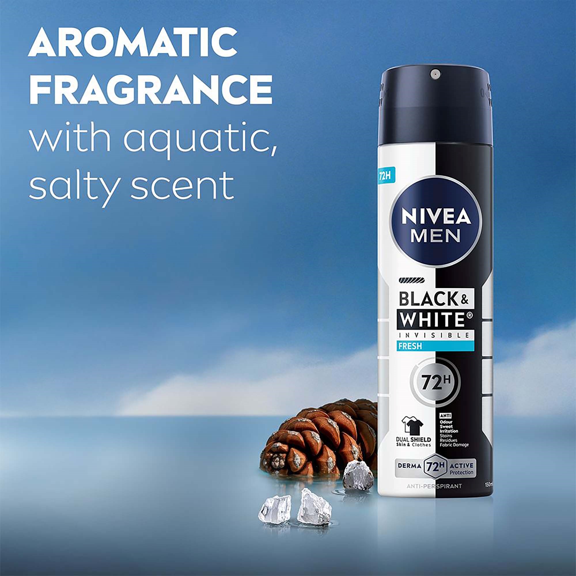 NIVEA MEN Antiperspirant Deo Black & White Fresh Spray 150 ml (zdjęcie 6)