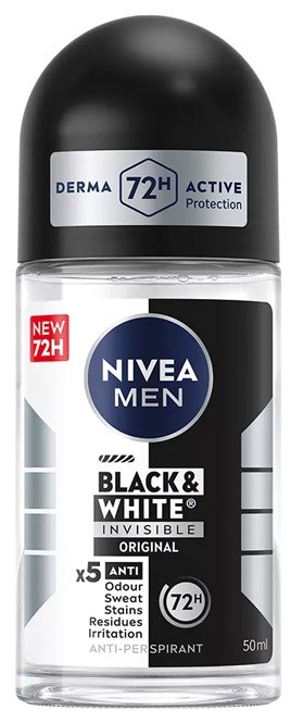 NIVEA MEN Antiperspirant Deo Black & White Original Roll on 50 ml