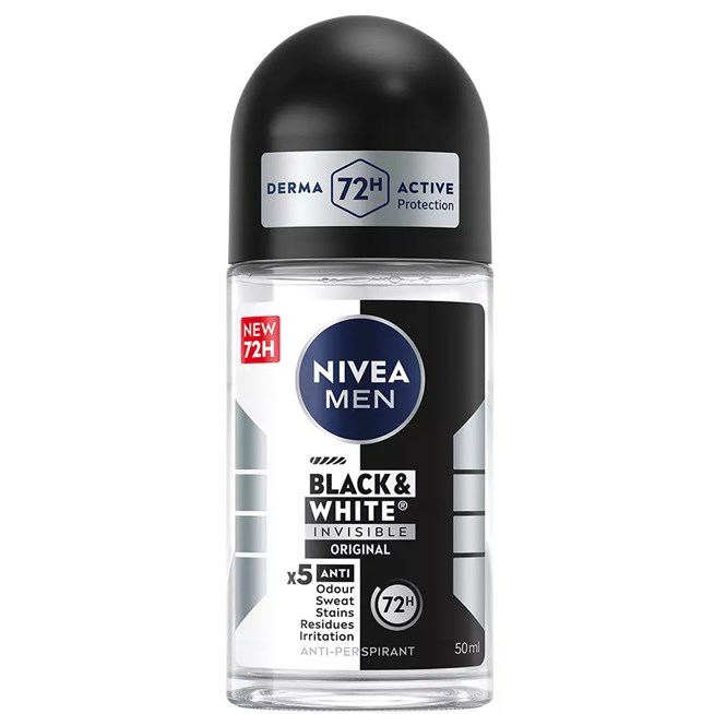 NIVEA MEN Antiperspirant Deo Black & White Original Roll on 50 ml