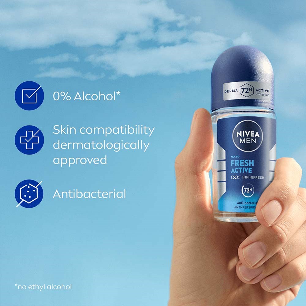 NIVEA MEN Antiperspirant Deo Fresh Active Roll on 50 ml (obrázok 5)