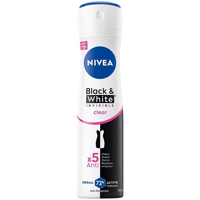 NIVEA Deo Spray Invisible Black & White Clear 150 ml billede