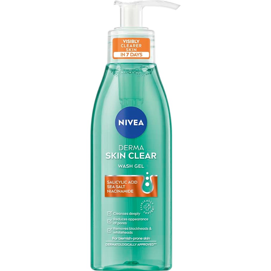 Фото - Засіб для очищення обличчя і тіла Nivea Derma Skin Clear Wash Gel 150 ml 