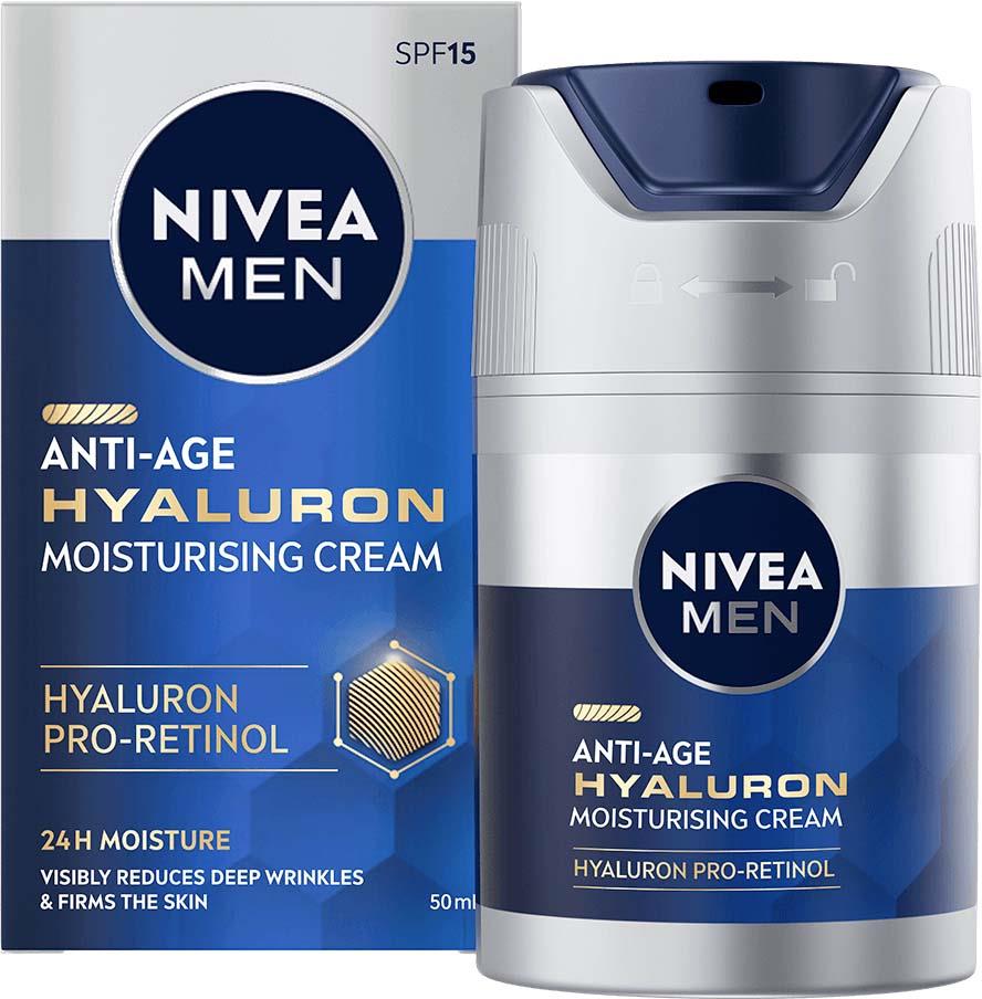 NIVEA For Men Anti-Age Hyaluron Face Moisturising Cream SPF 15 50 ml ...