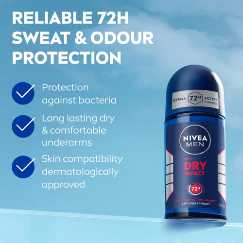 Text of a deodorant label highlighting 72-hour sweat and odor protection, skin compatibility, and long-lasting, comfortable wear.