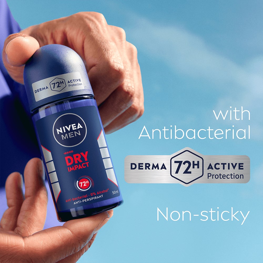 NIVEA MEN Antiperspirant Deo Roll on Dry Impact 50 ml (obrázok 4)