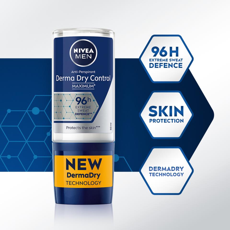 NIVEA MEN Deo Derma Dry Control Male Roll-on 50 ml 
