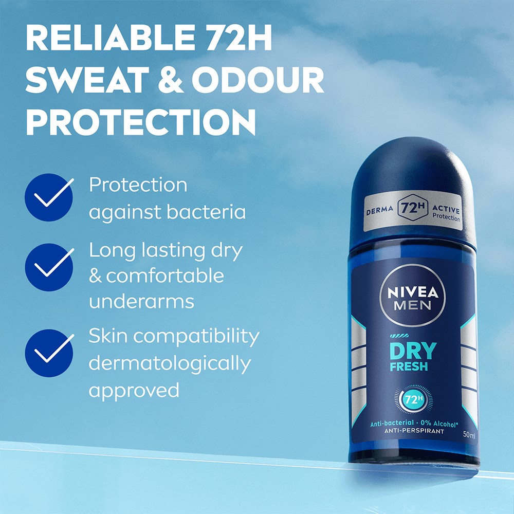 Alternativ bild 1 för NIVEA MEN Dry Fresh Roll-On Deodorant - 50 ml