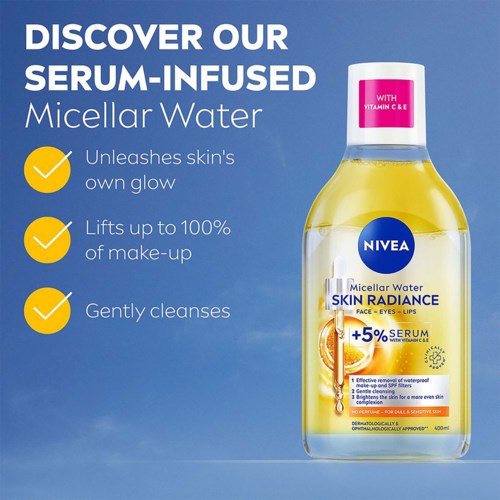 NIVEA Micellar Water Skin Radiance +5% serum 400 ml