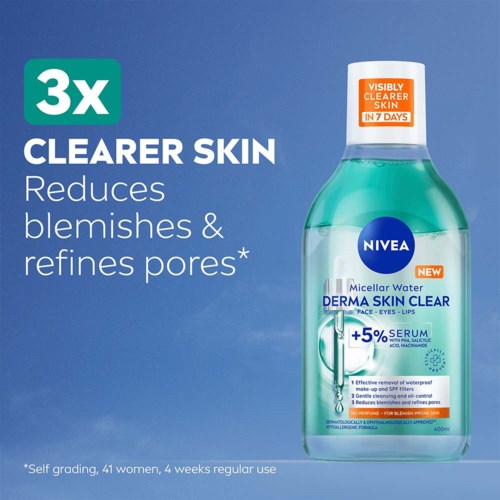 NIVEA Derma Skin Clear Micellar Water +5% serum 400 ml