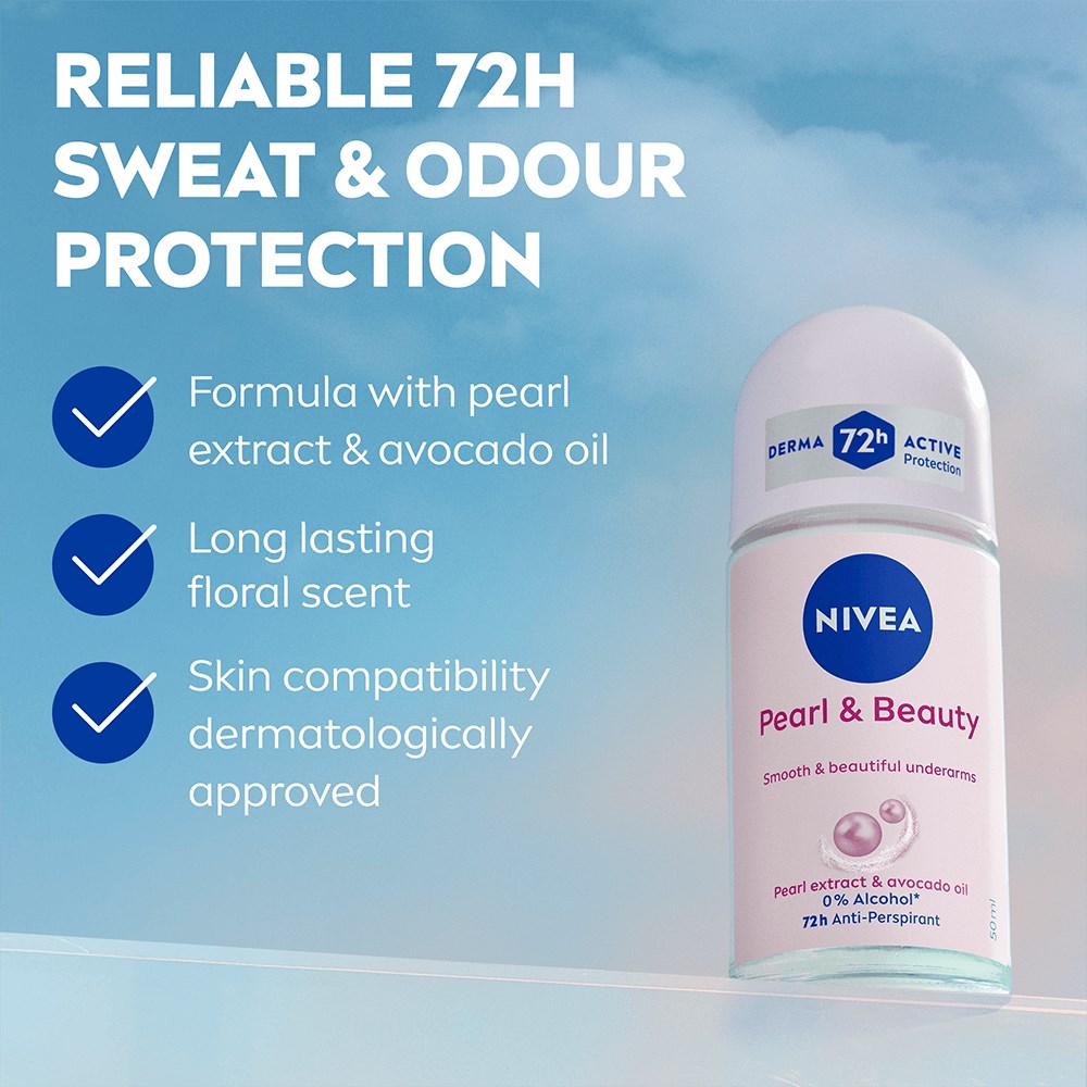 Alternativ bild 1 för NIVEA Pearl & Beauty Roll-On Deodorant - 50 ml