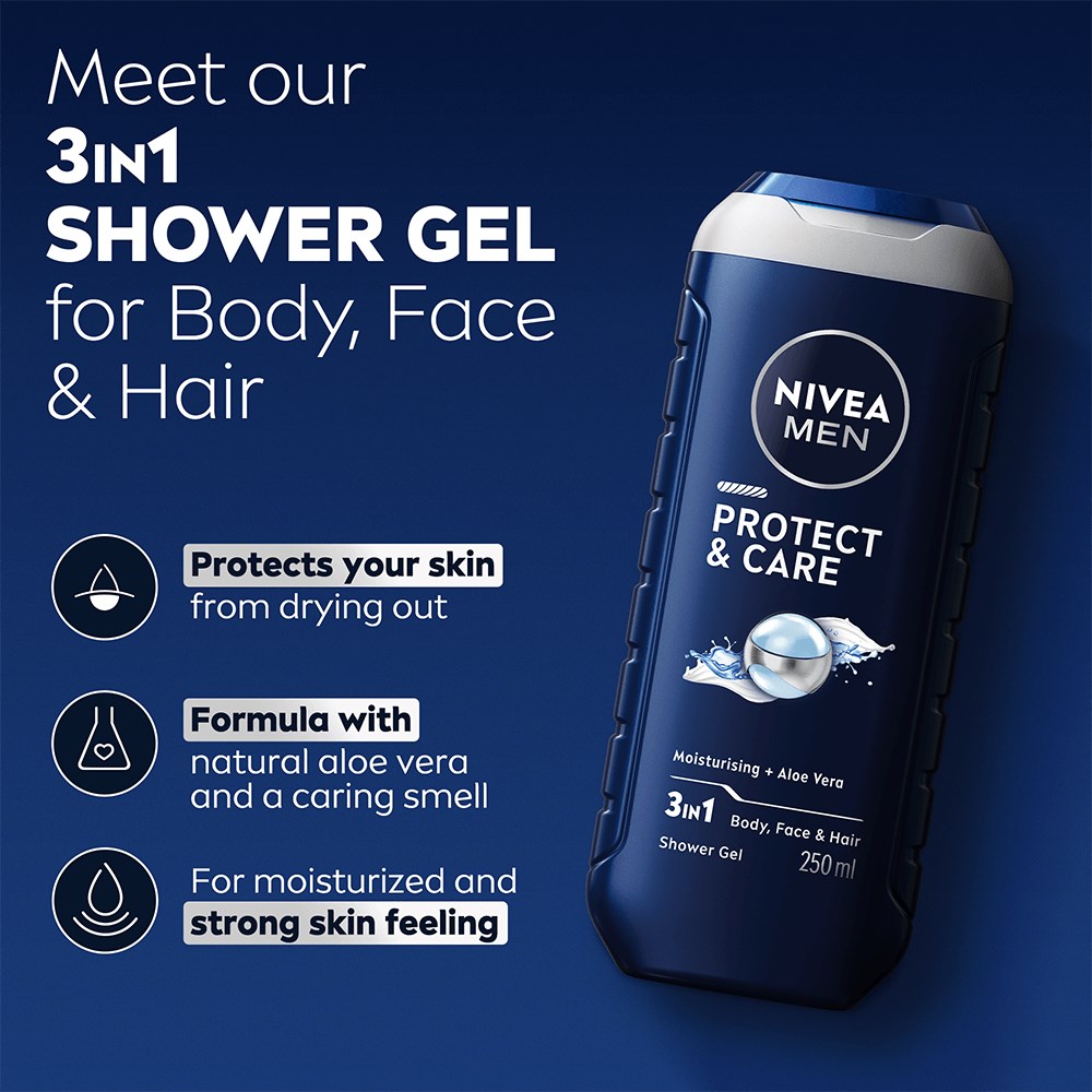 Alternativ bild 1 för NIVEA Protect & Care Shower Gel 250 ml