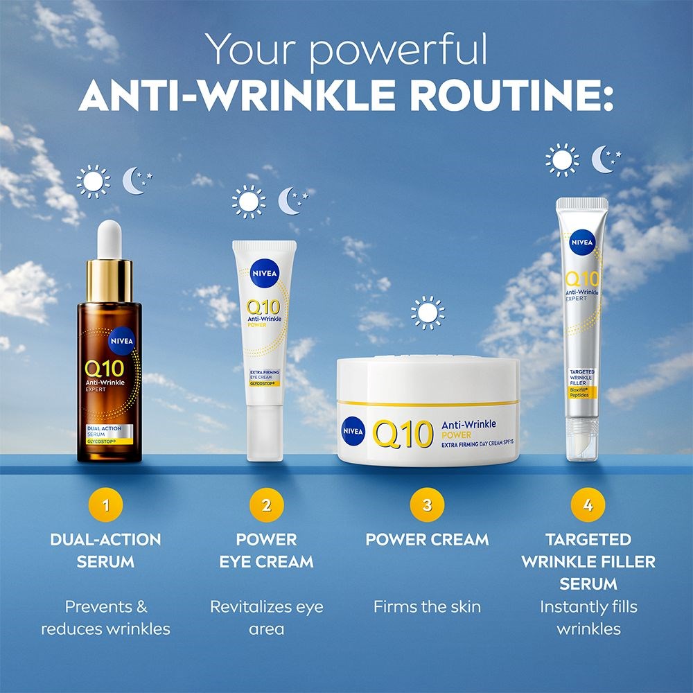 NIVEA Q10 Anti-Wrinkle Power Extra Firming Day Cream 50 ml (obrázok 8)