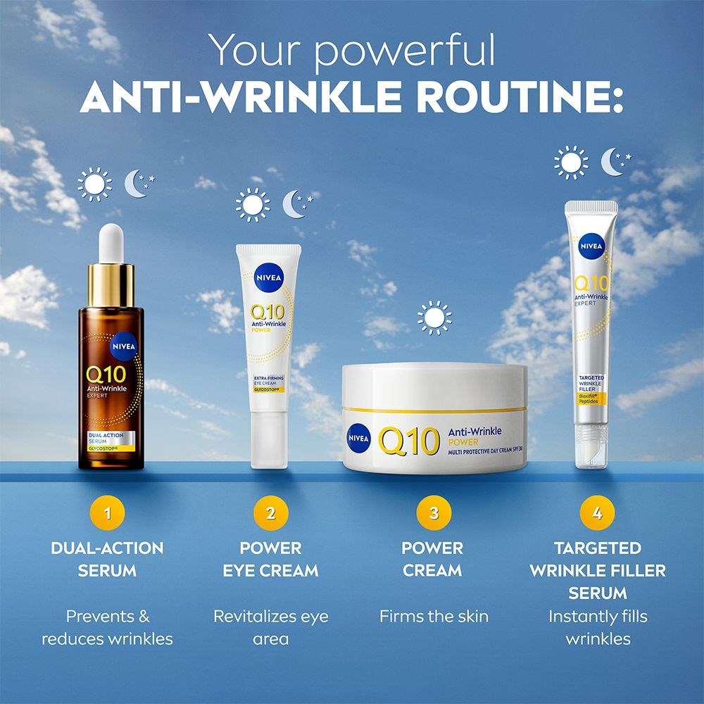 NIVEA Q10 Anti-Wrinkle Power Multi Protective Day Cream 50 ml (obrázok 8)