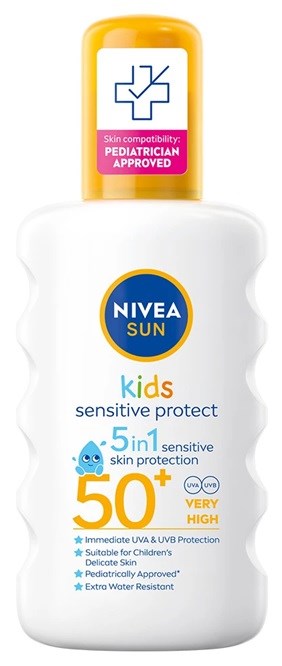 Lasten aurinkovoide SPF 50, erittäin korkea UV-suoja, sopii herkälle iholle.