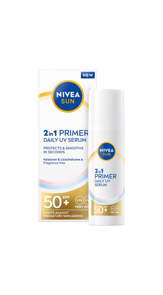 NIVEA SUN UV Face 2in1 Daily UV serum SPF 50+ 30 ml | lyko.com