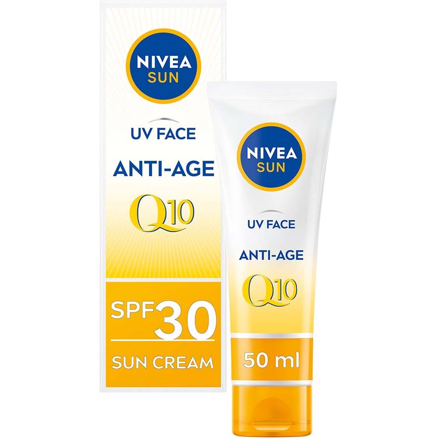 Фото - Крем для засмаги Nivea SUN UV Face Anti-Age Q10 SPF30 50 ml 