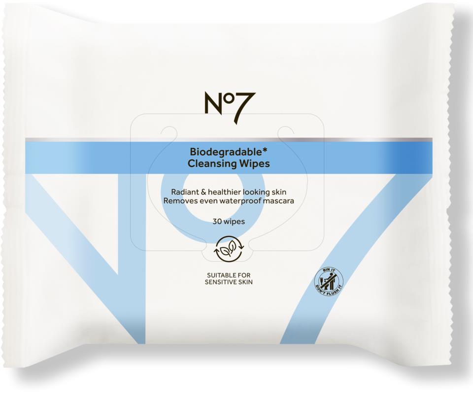 No7 Essential Cleansing Biodegradable Wipes 30 pcs