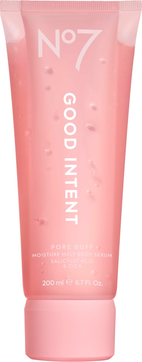 Vaalean pinkki tubi No7 Good Intense -pore Refining -voiteelle, jossa on käännettävä suulake.