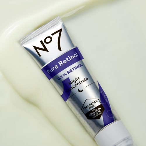 Ночная сыворотка для лица No7 Pure Retinol 0,3% Night Concentrate, с ретинолом, антивозрастная, 30 мл — фото 3