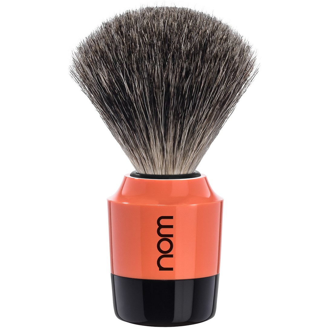 NOM MARTEN Shaving Brush Pure Badger Black Coral Coral