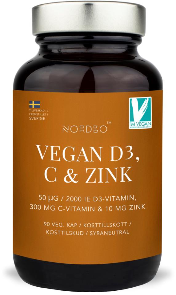 Nordbo D3 C-vitamin & Zink 90 st